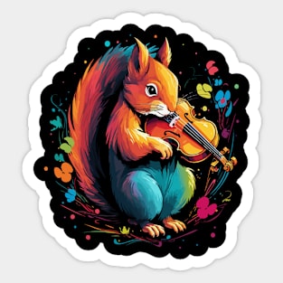 Squirrel Playing Violin Sticker